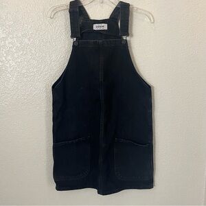 New Look Black Denim Overall Dress
